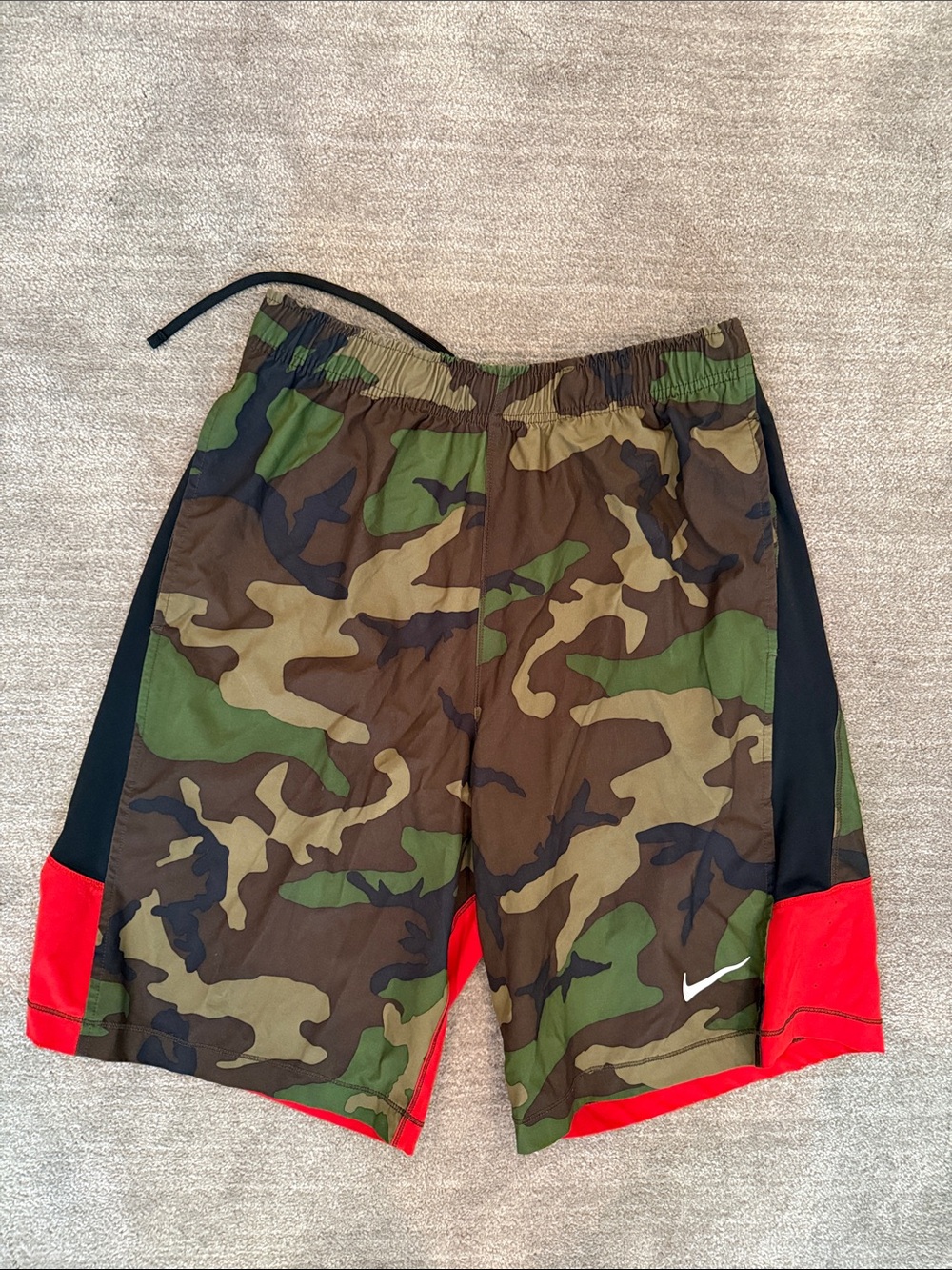 Nike Men's Camouflage Training Shorts with Red Panels